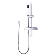 Chrome Square Rail Shower with Soap Dish